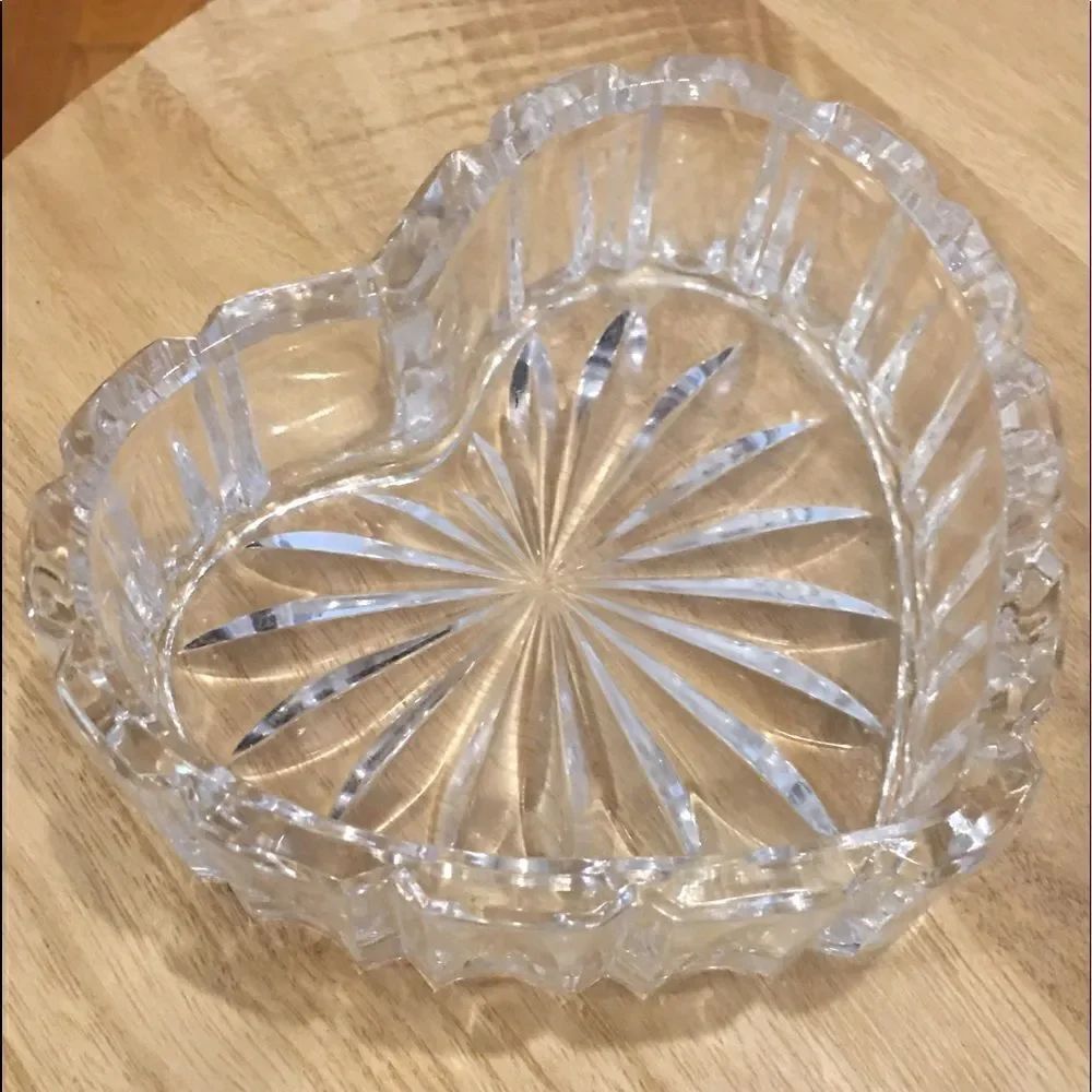 Home decor glass heart trinket or candy dish